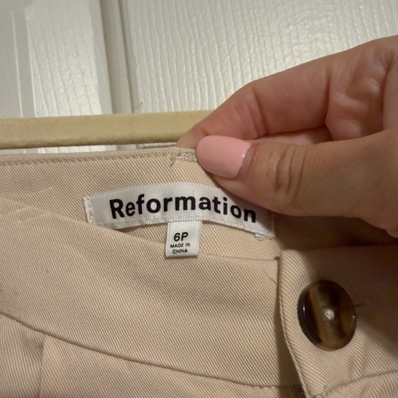 Reformation Mason Pants in Oyster - 6 Petites 6P - Picture 6 of 8